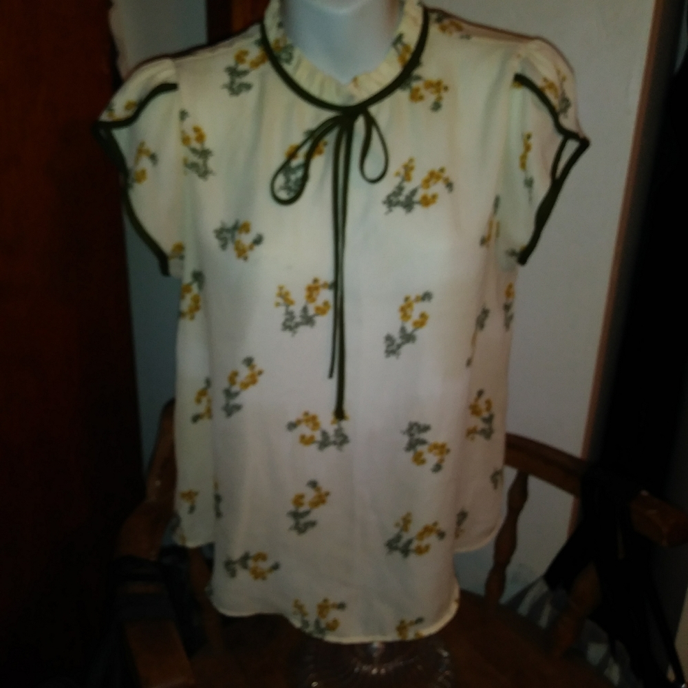 Yellow & Green Floral Top
